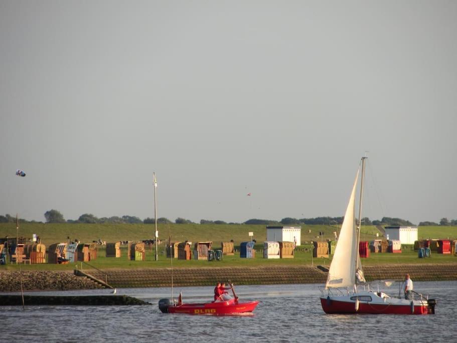 Nordsee Und Natur. Gemuetliche Fewo Mit Deichblick Dorum-Neufeld Exterior photo